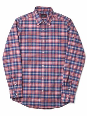 UNTUCKit Slim Fit Plaid Shirt Men’s Large Red Blue Flannel Button Down